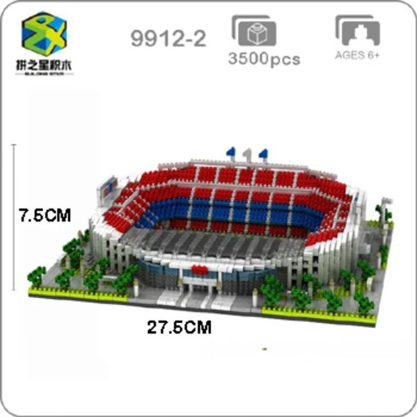 2023 Fotboll Old Trafford Camp Nou Bernabeu San Siro Stadium Real Madrid Barcelona Klub Diamant Byggstenar Leksak Present Camp Nou Stadium