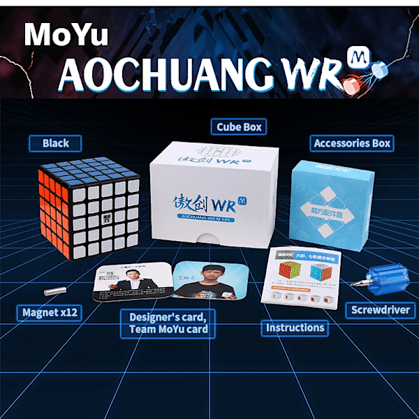 [Ecube] Aochuang Wr M Magnetisk 5X5X5 Speed Magic Cube 5X5 Cubo Magico Aochuang Wrm Puzzle Cube 5X5X5 Magnet Cube stickerless