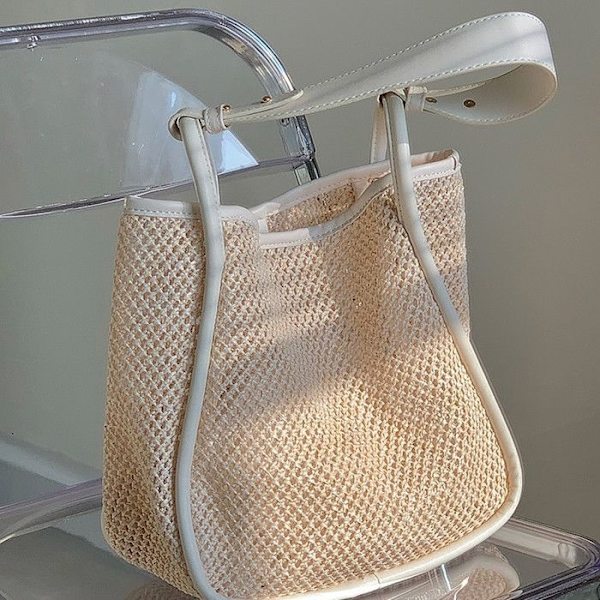 Strandväska, Mesh, Beige
