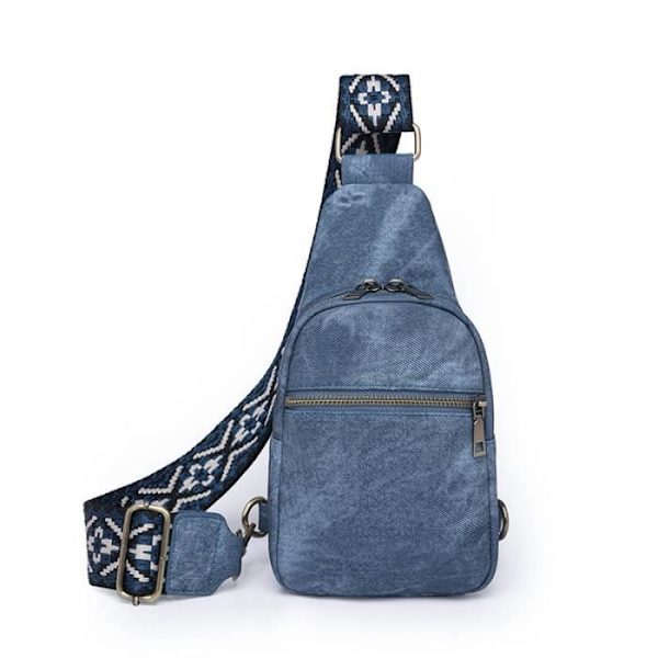 Insfity Dam Crossbody-väska i Faux Läder - Blå Gray