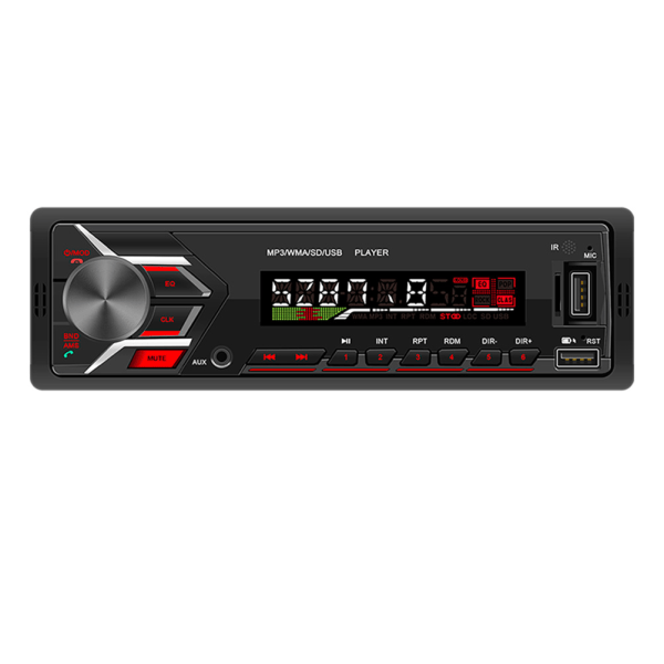 12V bil MP3-spiller med Bluetooth, FM-radio og fargerike lys