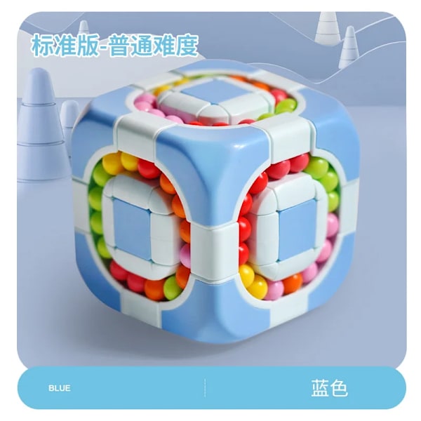 Trestegs Boll Twist Dekomprimerar Pussel Magisk Kub Fidget Leksaker Roliga Leksaker Speed Cube Tänkande Träningsleksak Presentleksaker För Barn Blue