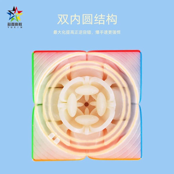 Yuxin Little Magic 2X2 Magisk Speed Cube Stickerless Professionella Fidget Leksaker Little Magic 2 Cubo Magico Pussel black
