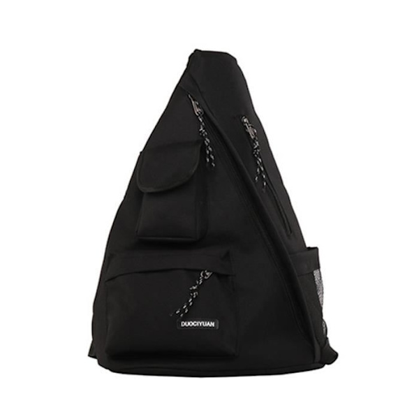 Unisex Sportig Magväska/Axelremsväska med Stor Kapacitet och Enfärgad Design - Svart Black