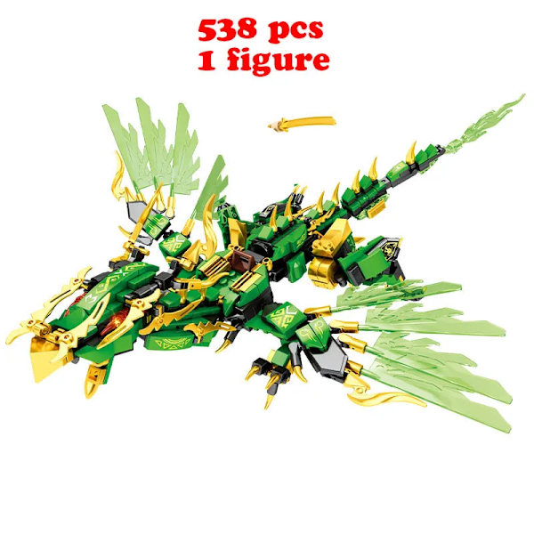 Ny spökninja-drakfartygsmodell byggklossar soldater figurer båt tegelstenar MOC kreativ expert leksaker för pojkar barn No Box 1 Figure(.107)