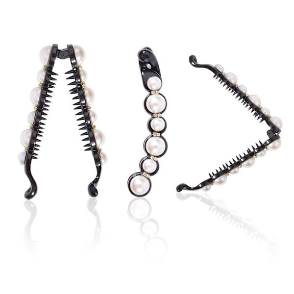 6 st Pärl Strass Hårspännen Barrettes För Kvinnor Flickor Stil 1