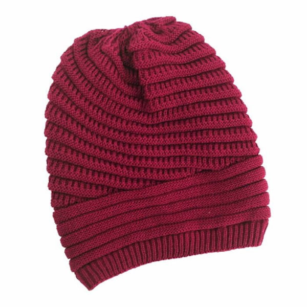 Dam Oversized Stickad Mössa Hatt Tjock Varm Vintermössa För Kvinnor För Kallt Väder