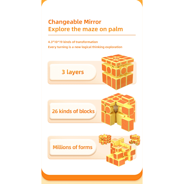 [Funcube] Mirror M Cube 3X3 Spiegel Mirror M Cube Pussel Leksaker Uv 3X3X3 Magnetisk Mirror Magic Cubes Kubus Magnetische Mirror Cube UV