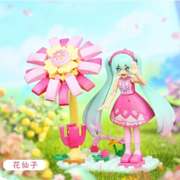 Hatsune Miku Byggklossar Kawaii Variety Elf Series Monterad Modell Dekorationer Pedagogiska Leksaker Cartoon Kreativa Presenter Random 6 with box