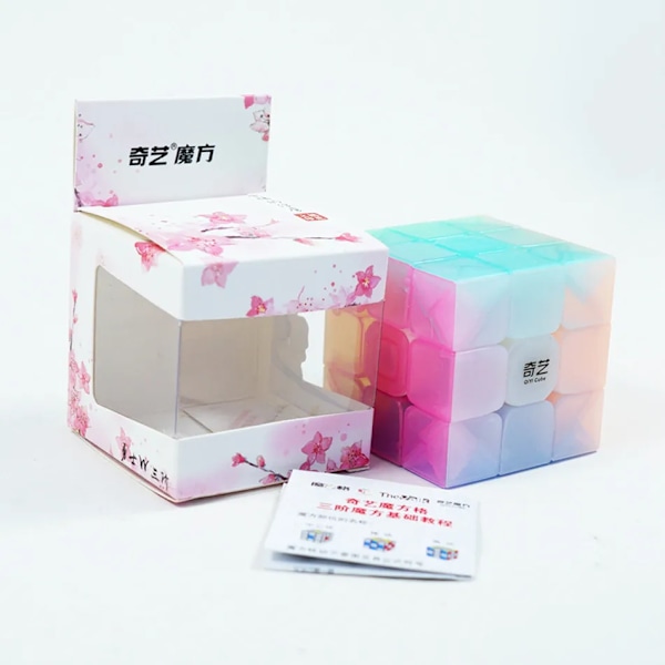 Jelly Färg 2X2 3X3 4X4 5X5 Pyramid Nyckelring Magic Cube Jelly Pedagogisk Cubo Magico Pussel Leksak För Barn Present 2X2 Pyramid