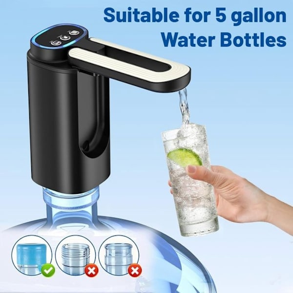Dryckesautomat Elektrisk Vattendispenser USB-laddning Automatisk Dricksvattenpump Vikbar Dricksvattenpump