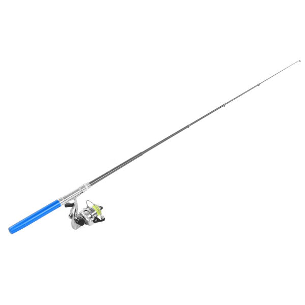 Bärbar Mini Pen Shape Fiskespö Stångficka Infällbart fiskespö med Reel WheelBlue