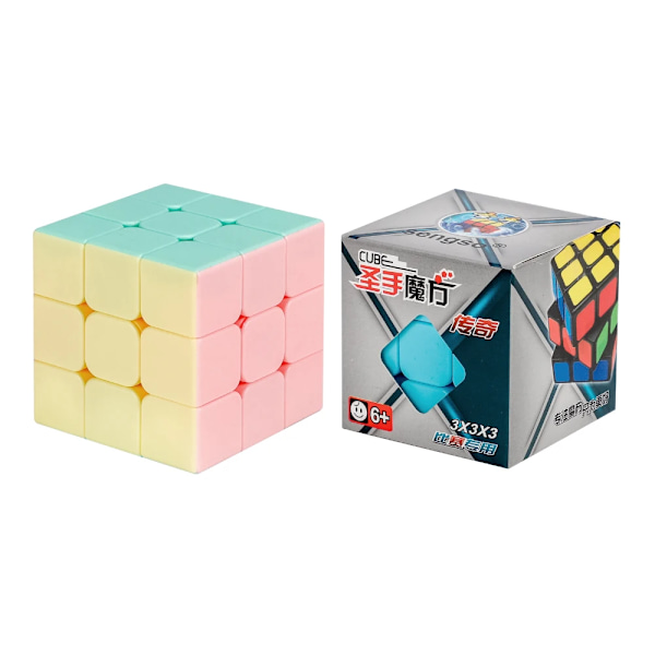 Sengso Speed Cube 2X2 3X3 4X4 5X5 Macaron-serie Stickerless Magic Cubo Rubick Profession Pussel Högkvalitativa Fidget Leksaker för Barn 3x3