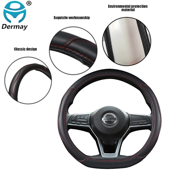 D-format rattöverdrag i PU-läder för Nissan Rogue/Rogue Sport 2016 2017 2018 2019 2020 X-Trail 2017-2020 bilstyling Beige