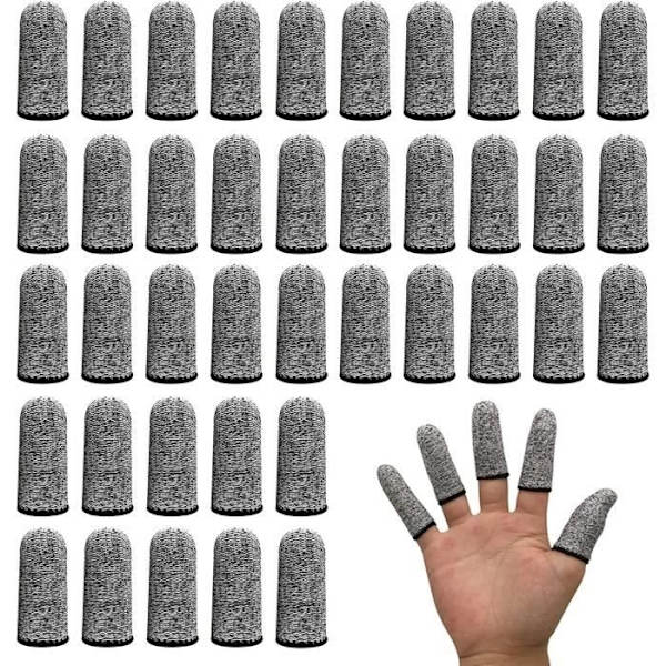 Fingerskydd, återanvändbara fingerskydd elastiska fingerskydd skärbeständigt skydd (40 stycken, grå)
