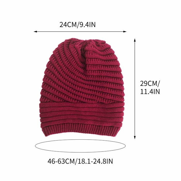 Dam Oversized Stickad Mössa Hatt Tjock Varm Vintermössa För Kvinnor För Kallt Väder