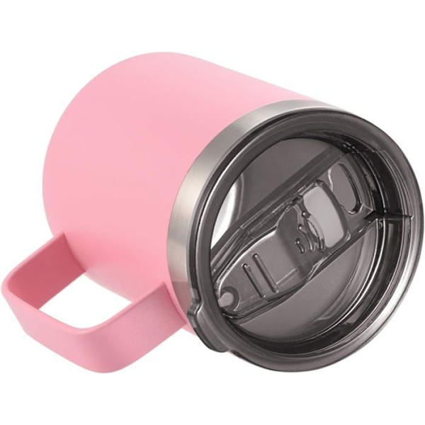 12Oz Rostfri Stål Isolerad Kaffemugg, Dubbelväggig Vakuum Resemugg Rosa