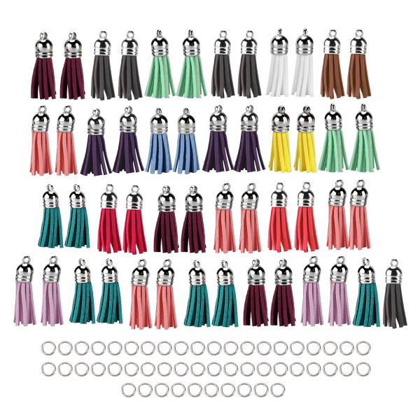 50 kpl tupsu riipuksia tee-se-itse värikäs riipusmateriaali kaulakoru rannekoru avaimenperä Askartelu koriste lahja