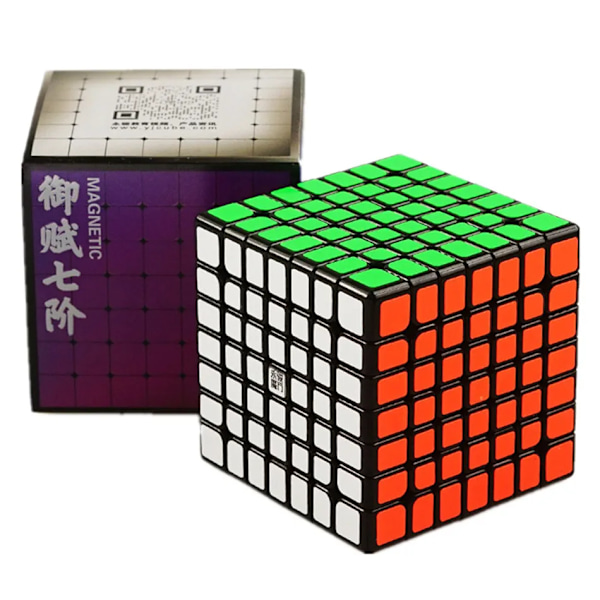 Yj Yufu V2 M 7X7 Magnetisk Magisk Speed Cube Stickerless Professionell Fidget Leksak Yufu V2M Cubo Magico Pussel Black