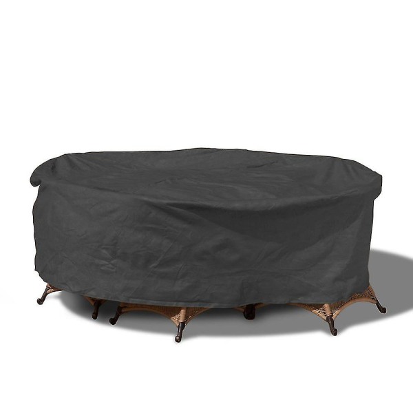 Musta pyöreä huonekalun cover cover Sateen vedenpitävä sohvasuojasarja Set patiotyökalu 227*100cm