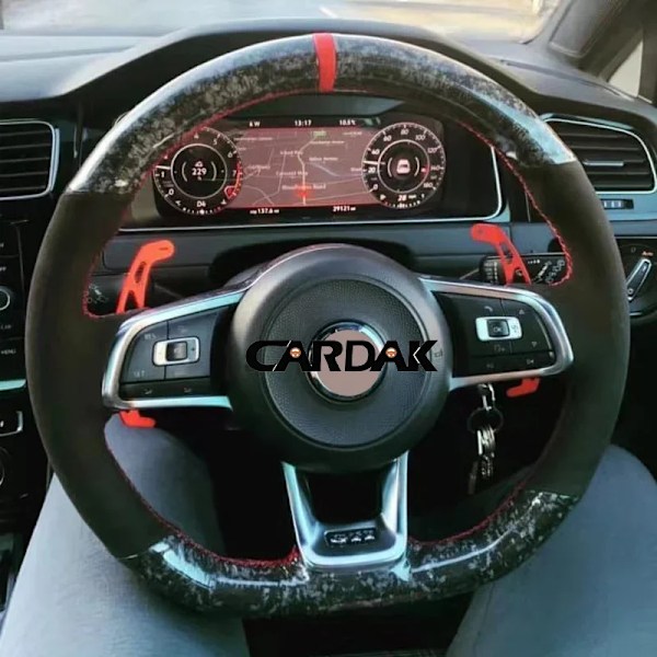 Cardak rattöverdrag i svart mockaläder för Volkswagen Golf 7 MK7 GTI R VW Polo Scirocco 2015 2016 Style 3