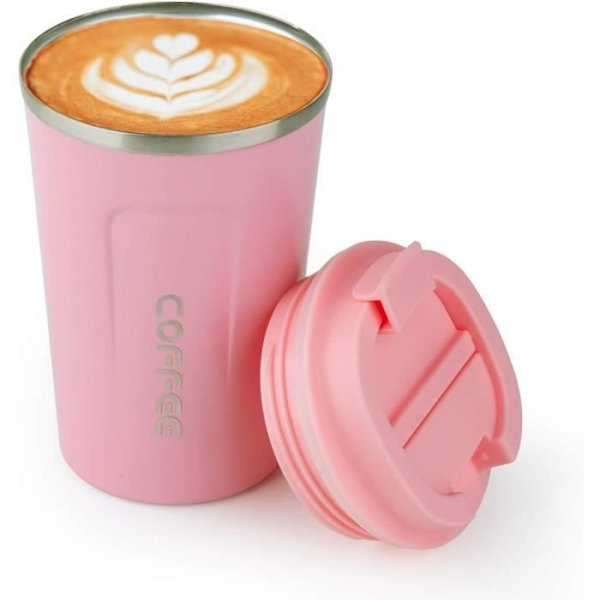 Isolerad Mugg - Rostfritt Stål - 380 ml - Läcksäker - BPA-fri - Rosa pink