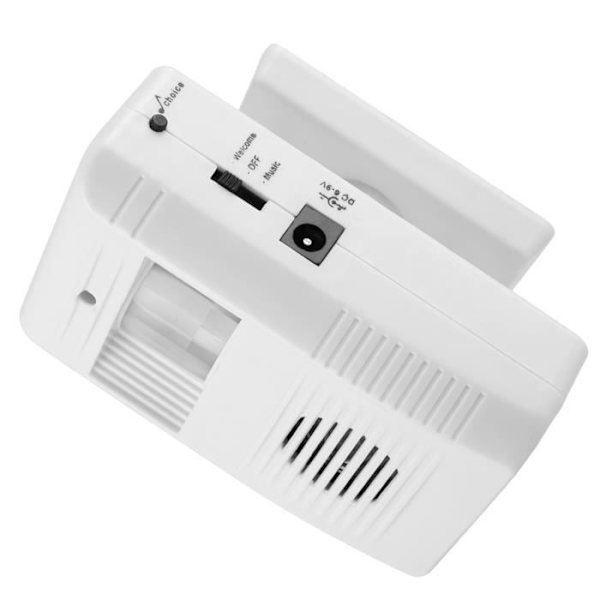 Rörelsedetektor - Cikonielf - 16 Musikstycken - Automatisk Infraröd Detektion - Justerbart Alarm - 85 Db White