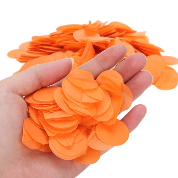 2 taske rund papir konfetti 2,5 cm Fødselsdagsfest Festival bryllup dekoration tilbehør Orange