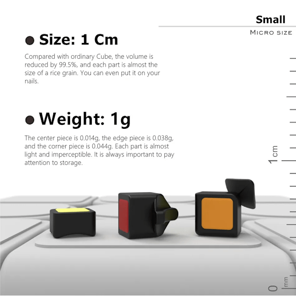 Cubelab 1 cm Mini Magic Cube Liten 3x3 Professionell 1 cm Speed Cube Magic Cube Pussel Blå Rosa Svart Leksaker För Barn Present 1 pc Blue