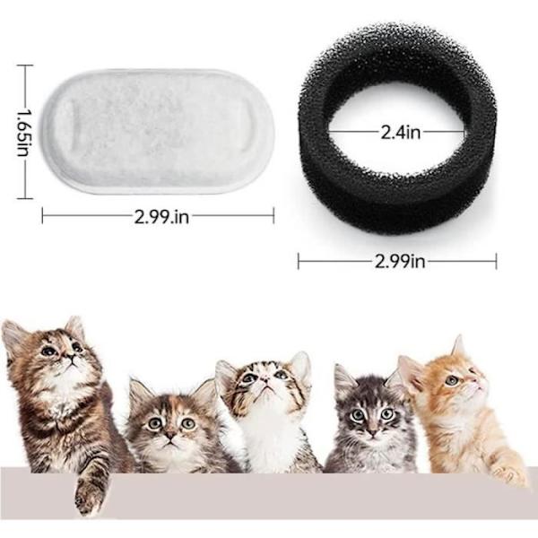 16 stycken kattvattenfontänfilter inklusive 8 stycken kolfilter och 8 stycken skumsvampar