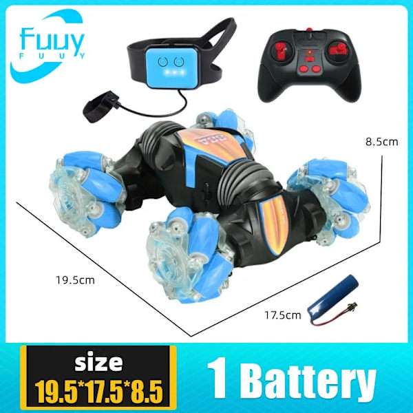 Leksaksbil 1:12/1:16 RC-bil geststyrning musik ljus specialeffekter fjärrkontroll bil terrängkontroll pojke barnleksaker 88A mini Blue 1B