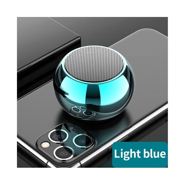 Mini Bärbar Trådlös Bluetooth-högtalare, Vattentät Trådlös Bärbar Högtalare med Subwoofer, Ljusblå