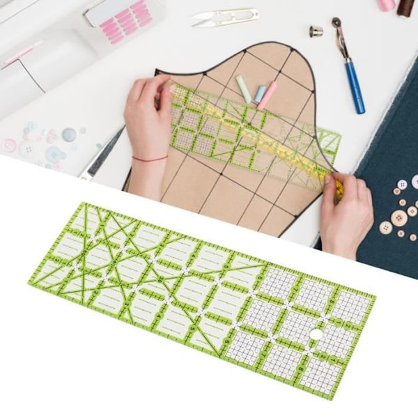 Akozon Quiltsabloner Quiltslinjal Akryl Rektangulär Transparent Enkel Användning Sömnadslinjal