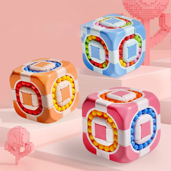 Trestegs Boll Twist Dekomprimerar Pussel Magisk Kub Fidget Leksaker Roliga Leksaker Speed Cube Tänkande Träningsleksak Presentleksaker För Barn Blue