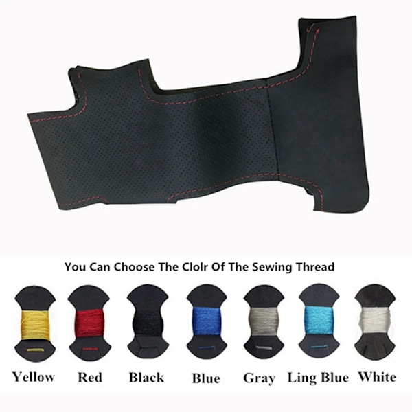 Artificia läder handsydd svart rattöverdrag för Ford Kuga 2008-2011 Focus 2 2005-2011 C-Max 2007-2010 Transit