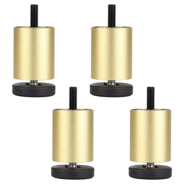 Set med 4 justerbara möbelben i aluminiumlegering, soffbensersättning för soffa, säng, guld 6 cm