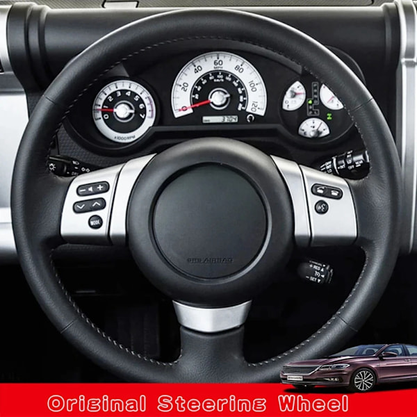 Skräddarsydd DIY mikrofiberläder rattöverdrag för Toyota FJ Cruiser 2006 2007 2008 2009 2010 2011 2012 2013 2014