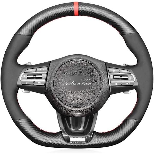 Rattstyrningsöverdrag för Kia bil, handsytt i Alcantara, för Kia Stinger (GT) 2018-2021 A6 as pictures