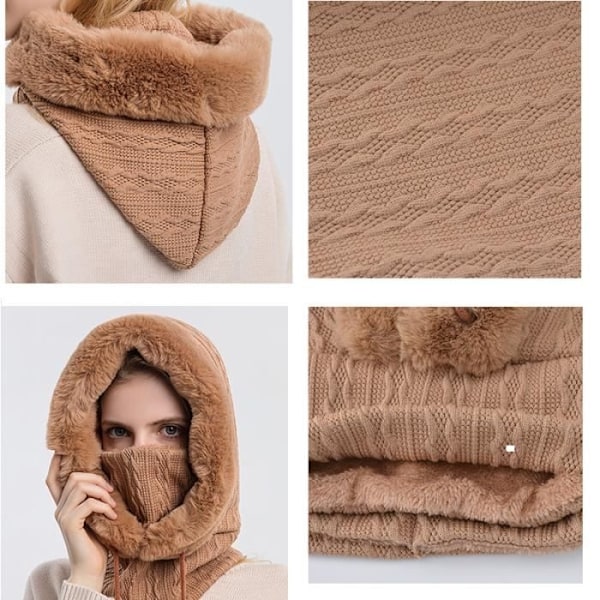 Leoclotho Vinterbalaklava för Kvinnor - Elastisk Halsvärmare Mössa - Gul - Polyester khaki YELLOW