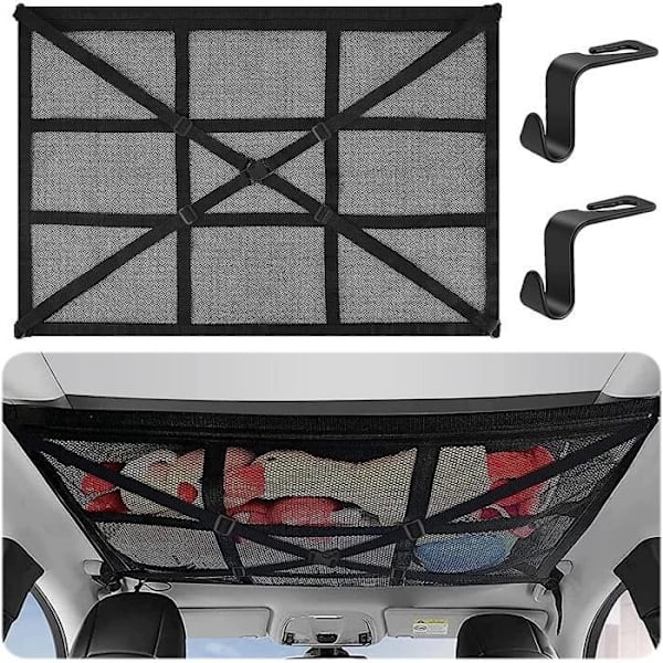 Förvaringsnät för biltak 90Cmx65Cm Universal Bagageväska för bil för resor