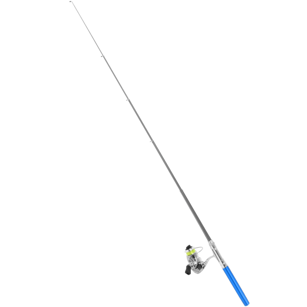 Bærbar minipennformet fiskestang Stanglomme Uttrekkbar fiskestang med haspelhjul Blå