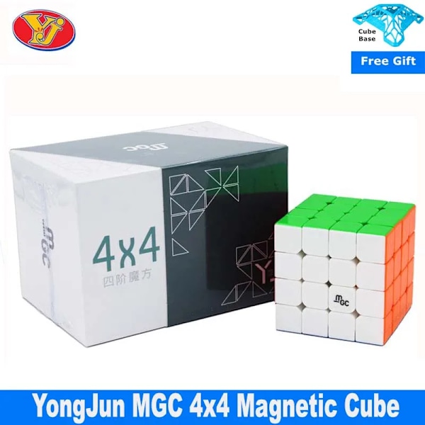 Mgc 4X4 Magnetisk Speed Cube Svart Yj Mgc 4X4X4 Stickerless Pussel Magico Cubo Pedagogiska Leksaker För Barn stickerless
