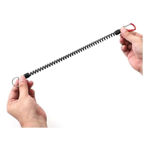 Fiskelina, Fiskelina med karbinhake, Spiralnyckelring med karbinhake, Infällbar spiralklämma