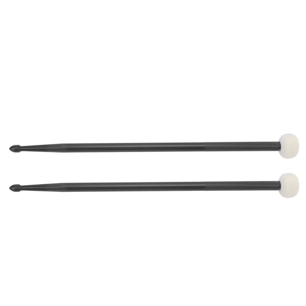 2 stk Trommehammer filthode Nylonhåndtak Dobbelthodet instrumenttilbehørsett sett for å spille svart