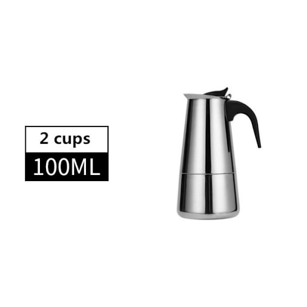 Kaffebryggare, 304 Rostfritt Stål Moka Espressokokare, 12 Koppar-600Ml, Åttkantig Kaffekanna, För - Typ 2Koppar-100Ml-A