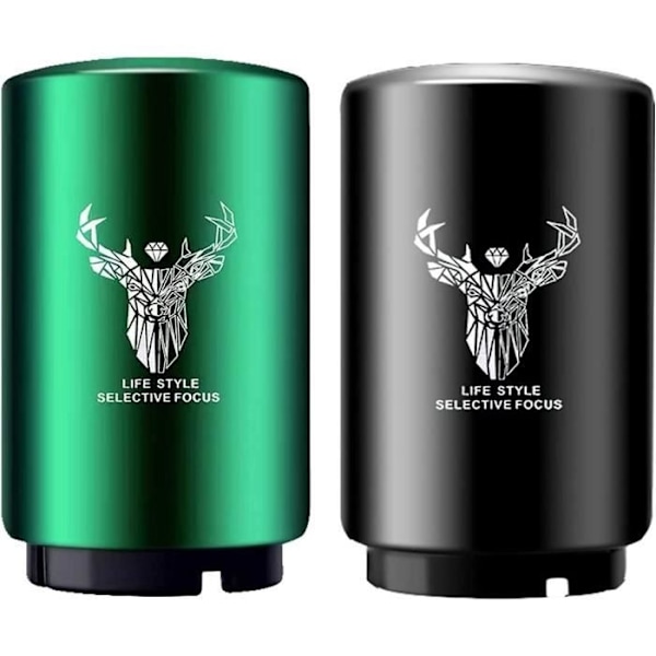 2 st Automatiska Magnetiska Flasköppnare Rostfritt Stål Tryck Typ Flasköppnare För Vin Öl Läskflaska (Svart+Grön) Black and Green