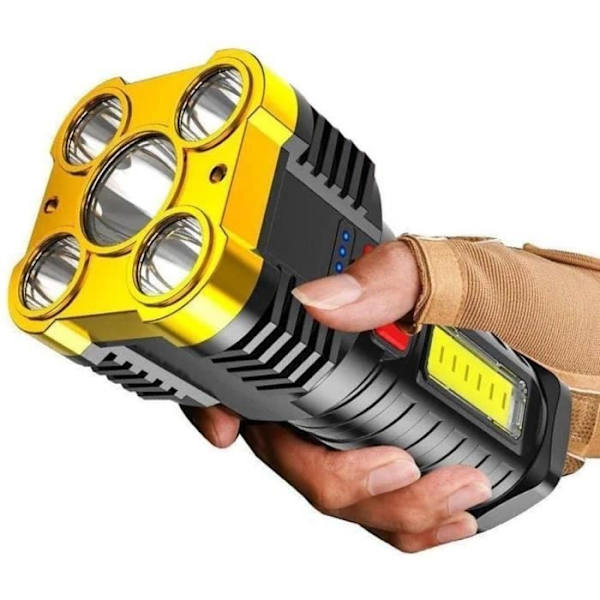 5-Core Uppladdningsbar Super Stark LED Ficklampa 5-Core LED Ficklampa För Camping A326
