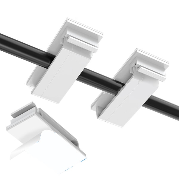 Selvklebende kabelholder Enkel skrivebordskabelhåndteringsledningsorganisering for ledningslagring Hvit RQ2613