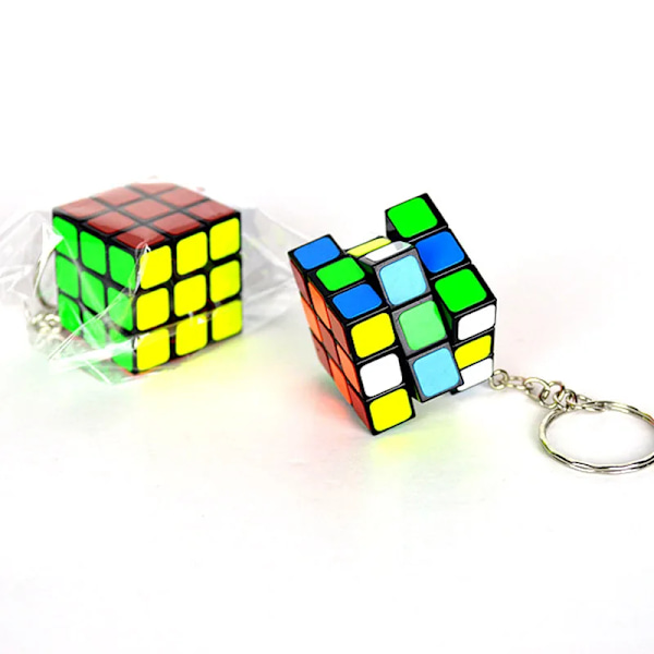 3 cm liten kub 3x3x3 mini speed magic cube för barn, tidig pedagogisk pusselkub, leksak, förskoleleksak, present till barn No key chain