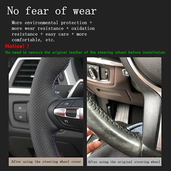 Skräddarsydd DIY-rattöverdrag i mikrofiberläder för Audi Q7 2012-2015 Q3 Q5 2013-2016 A4 (B8) 2014 2015 A6 (C7)